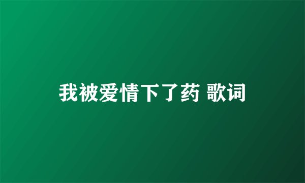 我被爱情下了药 歌词
