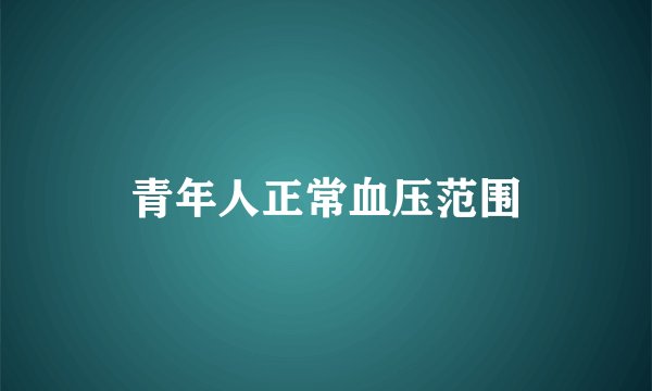 青年人正常血压范围