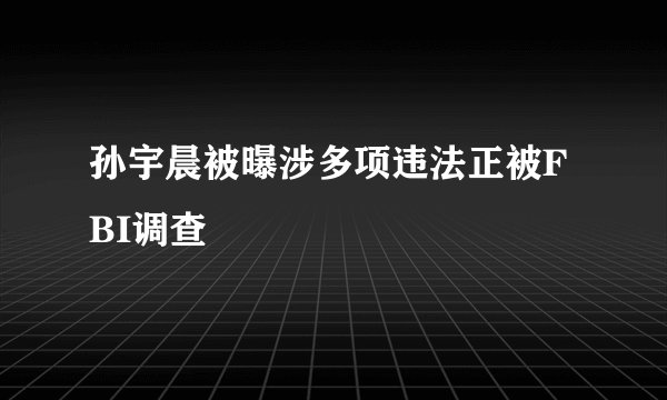 孙宇晨被曝涉多项违法正被FBI调查