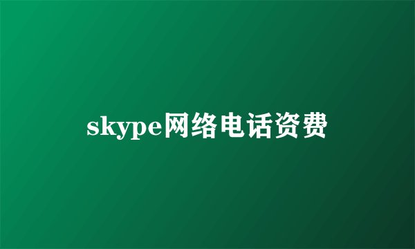 skype网络电话资费
