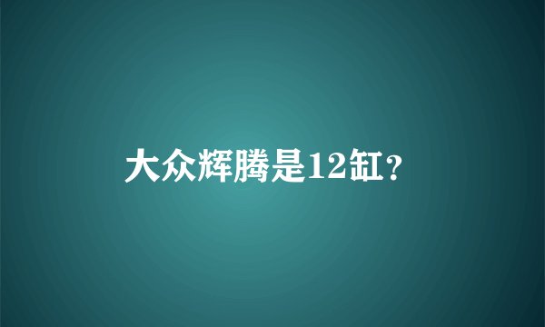 大众辉腾是12缸?