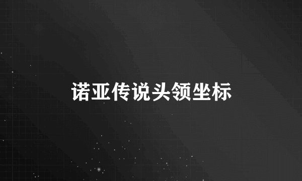 诺亚传说头领坐标