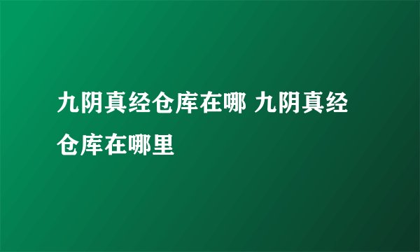 九阴真经仓库在哪 九阴真经仓库在哪里