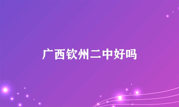 广西钦州二中好吗