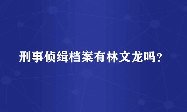 刑事侦缉档案有林文龙吗？