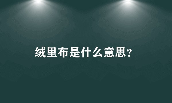 绒里布是什么意思？