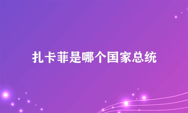 扎卡菲是哪个国家总统