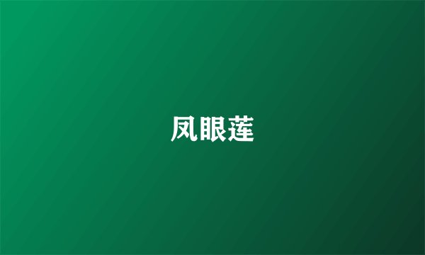 凤眼莲