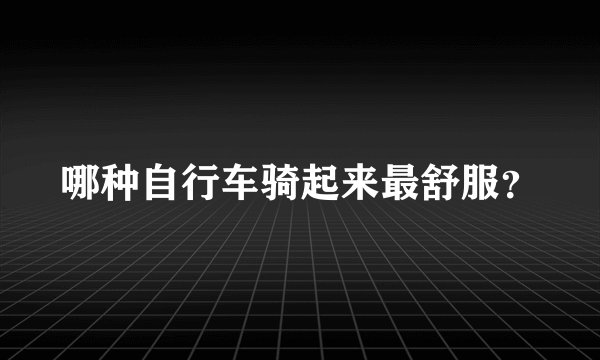 哪种自行车骑起来最舒服？