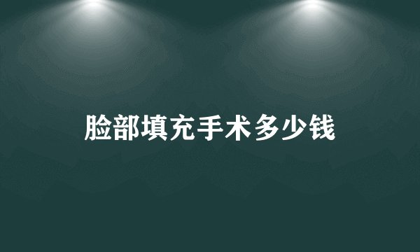 脸部填充手术多少钱