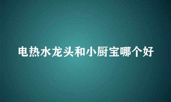 电热水龙头和小厨宝哪个好
