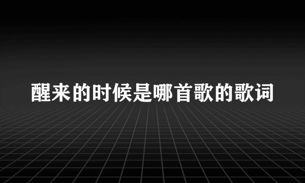 醒来的时候是哪首歌的歌词