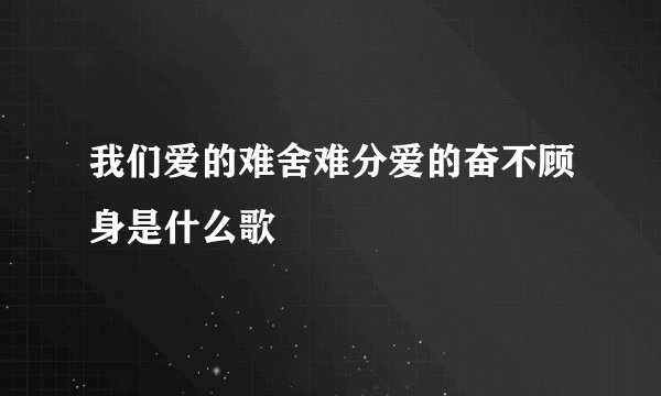 我们爱的难舍难分爱的奋不顾身是什么歌