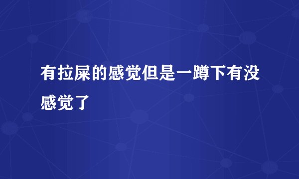 有拉屎的感觉但是一蹲下有没感觉了