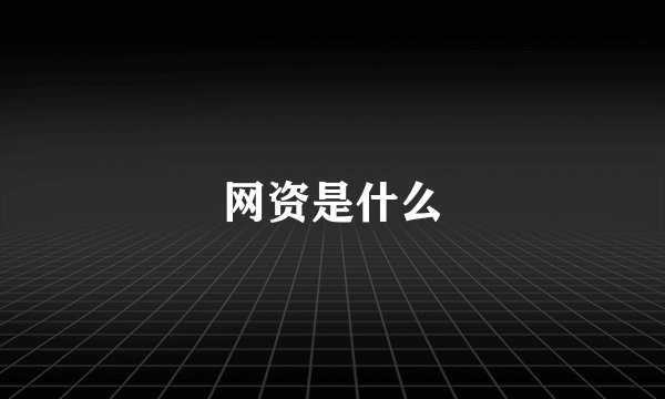 网资是什么