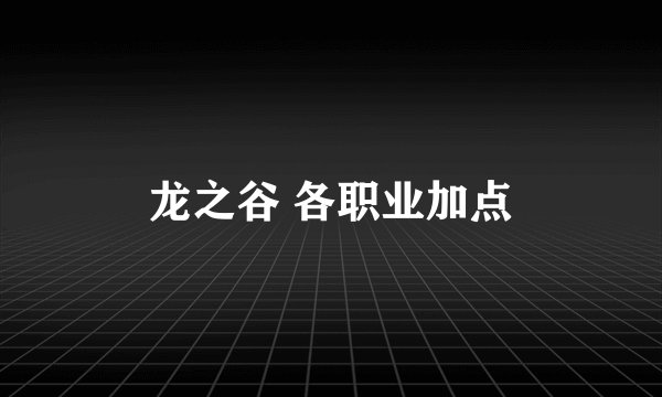 龙之谷 各职业加点