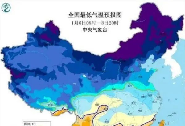 2021首个全国冻哭预警地图出炉,有哪几个地区是最严重的?