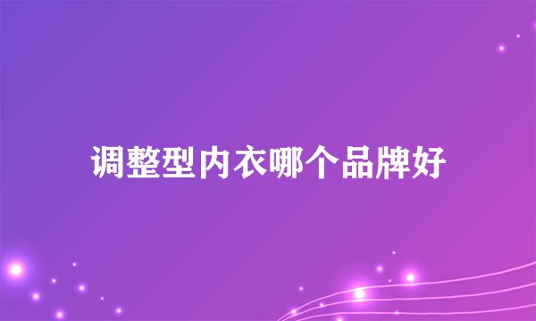 调整型内衣哪个品牌好