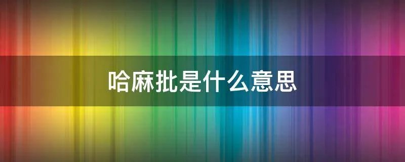 哈麻批是什么意思