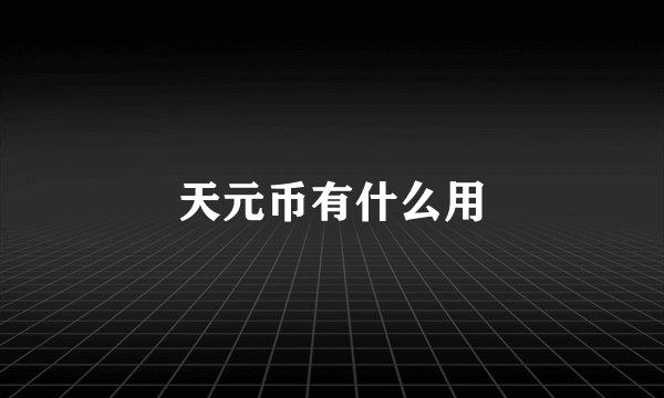 天元币有什么用