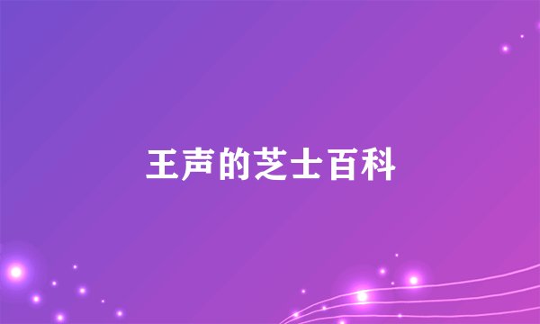 王声的芝士百科