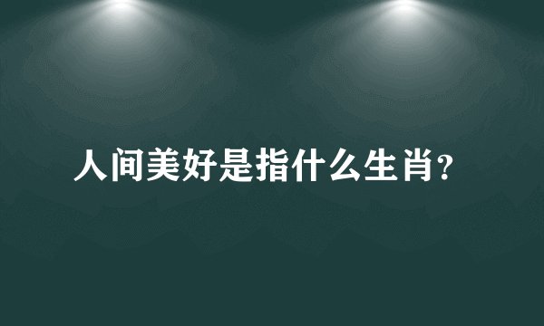 人间美好是指什么生肖？