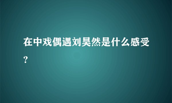 在中戏偶遇刘昊然是什么感受？