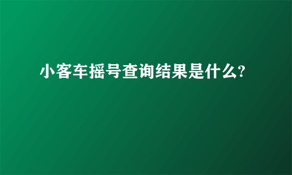 小客车摇号查询结果是什么?