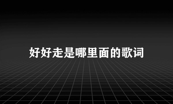 好好走是哪里面的歌词