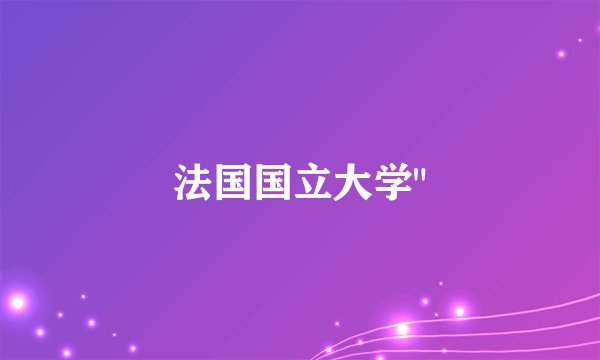 法国国立大学