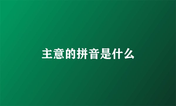 主意的拼音是什么