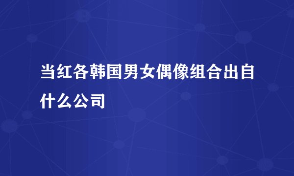 当红各韩国男女偶像组合出自什么公司