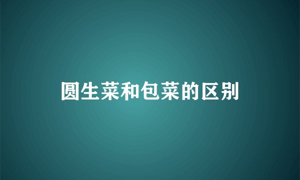 圆生菜和包菜的区别