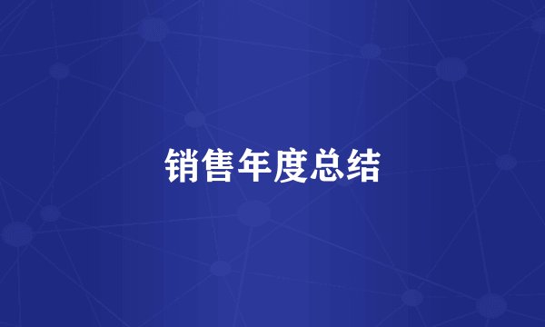 销售年度总结