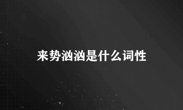 来势汹汹是什么词性