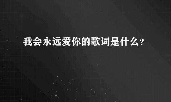 我会永远爱你的歌词是什么？