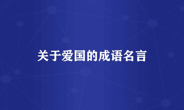 关于爱国的成语名言