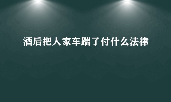 酒后把人家车踹了付什么法律
