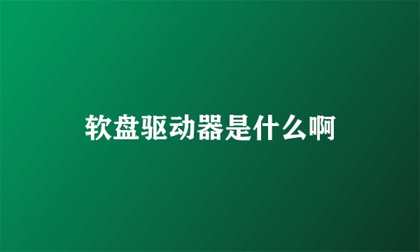 软盘驱动器是什么啊