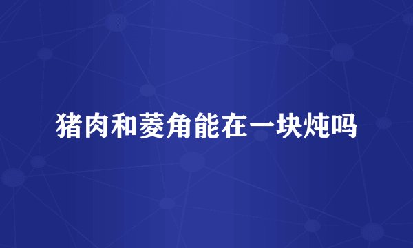 猪肉和菱角能在一块炖吗