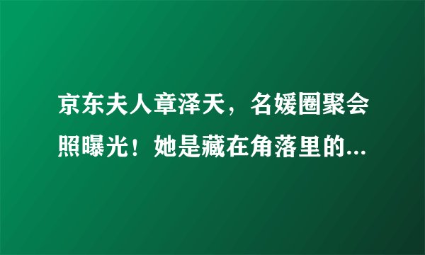 京东夫人章泽天,名媛圈聚会照曝光!她是藏在角落里的“狠角色”