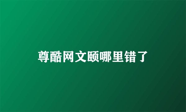 尊酷网文颐哪里错了