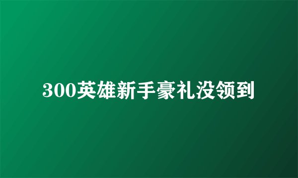 300英雄新手豪礼没领到