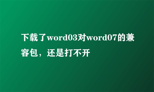 下载了word03对word07的兼容包,还是打不开