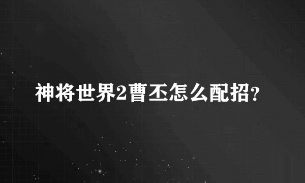 神将世界2曹丕怎么配招？