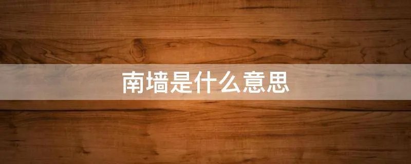 南墙是什么意思