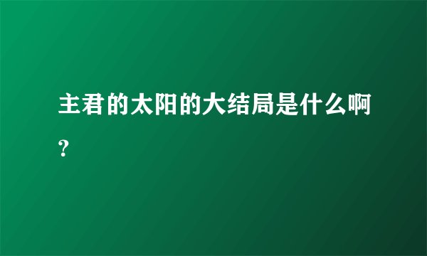 主君的太阳的大结局是什么啊？