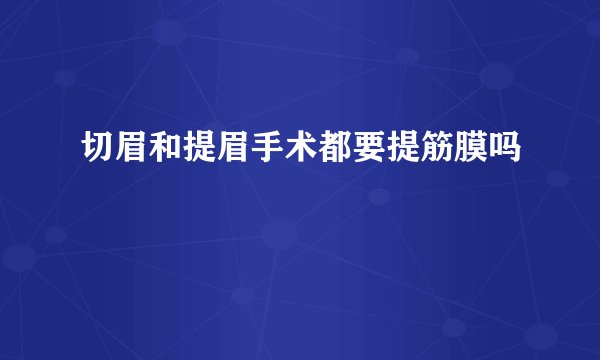 切眉和提眉手术都要提筋膜吗
