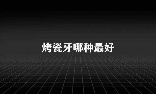 烤瓷牙哪种最好